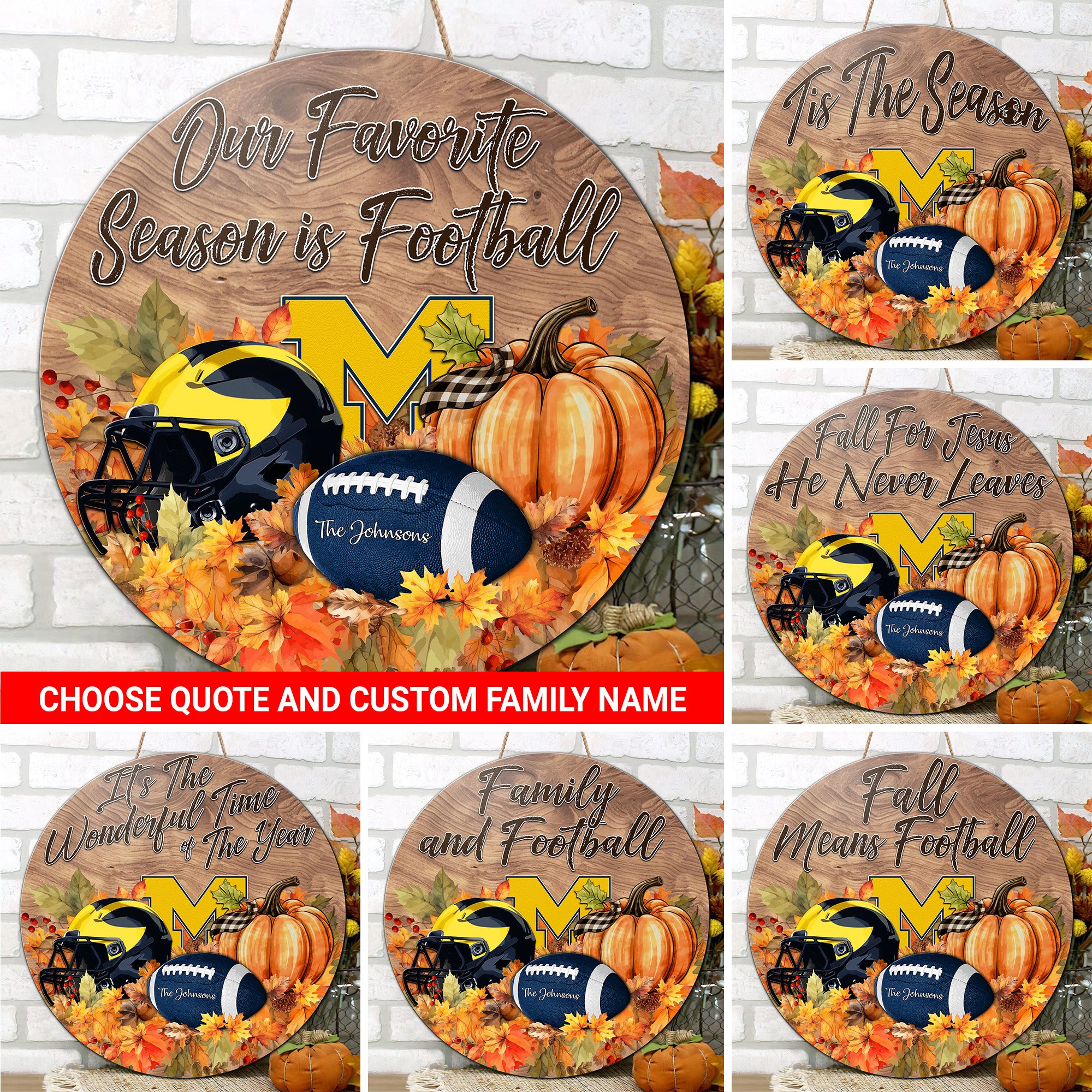 Michigan Wolverines Shape Wooden Sign Custom Your Family Name And Choose Your Quotes, Sport Sign, Sport Gifts For Fan, Home Decorations EHIVM-59971